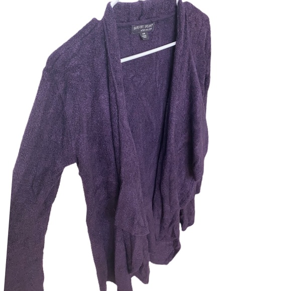 Barefoot dreams purple long line open drape cardigan size S/M blogger favorite - Picture 3 of 5